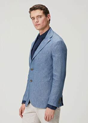 Beymen Club Blue Linen Jacket - 5