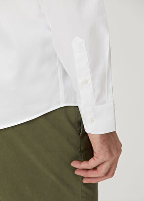 Custom Fit Beyaz Gömlek - Görsel 9