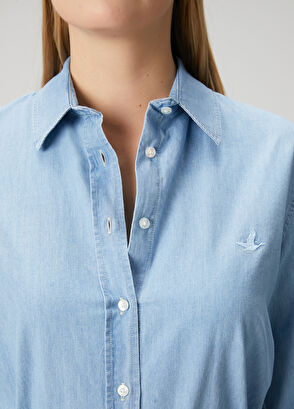 Beymen Club Mavi Denim Gömlek - 6