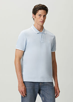 Beymen Club Light Blue White Polo Buttoned T-Shirt - 3