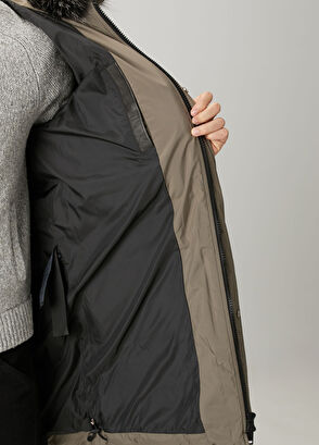 Yves Salomon Haki Kapüşonlu Puff Parka - 9