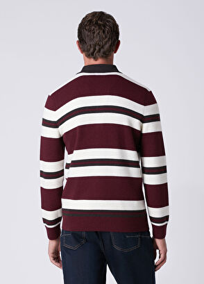 Beymen Club Mürdüm Polo Yaka Colorblocked Yün Triko - 6