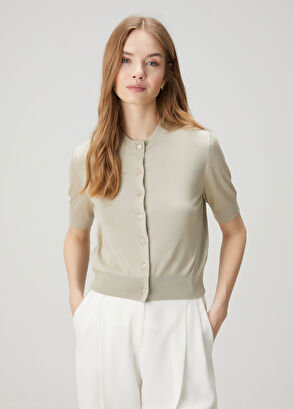 Beymen Club Aqua Green Silk Cardigan - 4