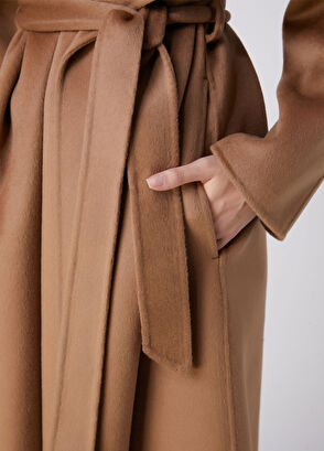 Beymen Club Camel Kuşaklı Yün Palto - 8