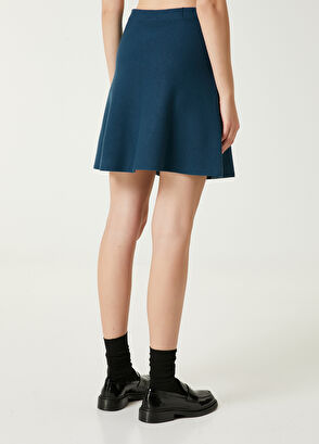 Teal Blue Mini Knit Skirt Beymen Club Teal Blue Mini Knit Skirt - 5