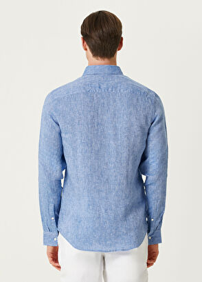 Michael Kors Mavi Keten Gömlek - 4