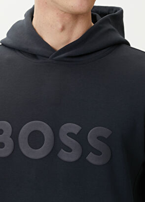 Boss Soody Navy Logo Print Sweatshirt - 6