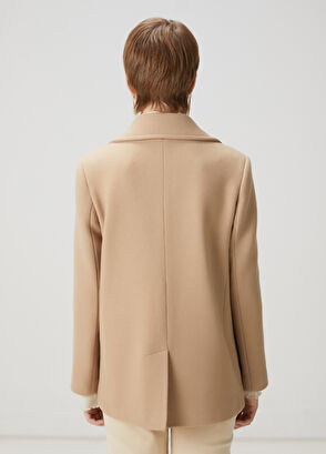 Beymen Club Camel Double-Breasted Wool Coat - 5
