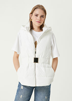 Beymen Club Kırık Beyaz Kapüşonlu Yelek - 4