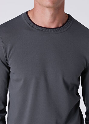 Beymen Club Anthracite Contrasting Color Detail Sweater - 6