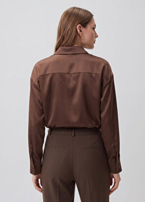 Beymen Club Brown Silk Twill Shirt - 5