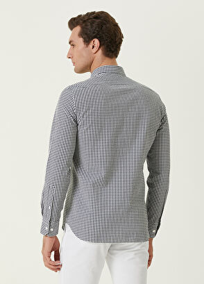 Beymen Club Slim Fit Lacivert Pötikare Desenli Gofreli Gömlek - 4