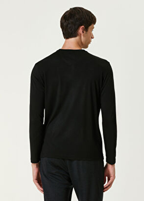Maurizio Baldassari Black Long Sleeve Wool T-shirt - 4
