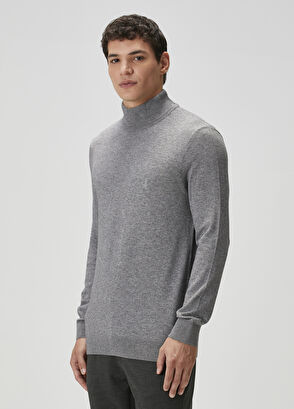 Beymen Club Gri Melanj Yarım Balıkçı Yaka Kazak - 4