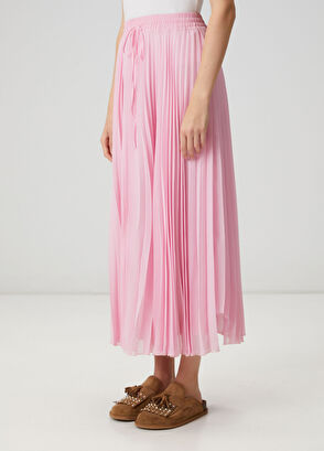 Beymen Club Pembe Pileli Midi Şifon Etek - 3