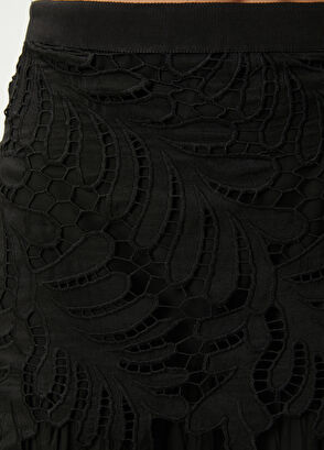 Beymen Club Black Mini Guipure Skirt - 5