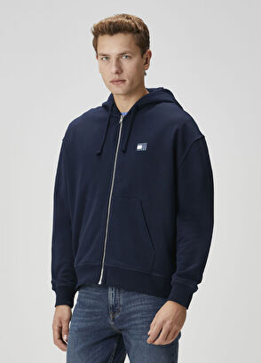 Tommy Jeans Mavi Kapüşonlu Sweatshirt - 3