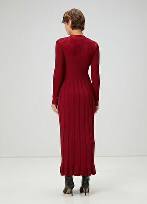 Beymen Club Bordo Midi Triko Elbise - 5