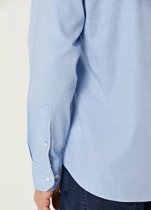 Slim Fit Blue Oxford Shirt Beymen Club Slim Fit Blue Oxford Shirt - 7