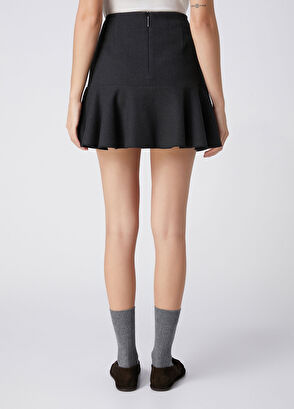 Beymen Club Anthracite Flounced Mini Skirt - 4