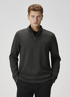 Beymen Club Anthracite Collar Zippered Sweatshirt - 3