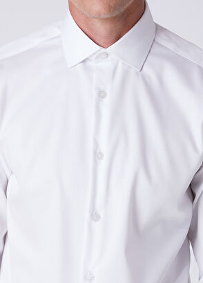 Beymen Club Comfort Fit Beyaz Armürlü Non-iron Gömlek - 7