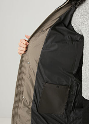 Yves Salomon Haki Kapüşonlu Puff Parka - 8