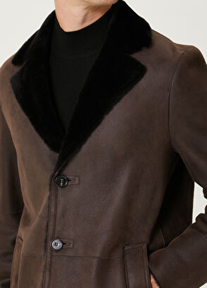 Beymen Club Kahverengi Yakası Shearling Kuzu Kürkü Kaban - 7