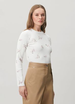 Msgm White Floral Sweater - 3