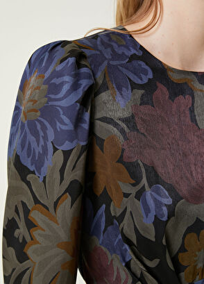 Beymen Club Haki Çiçekli Maksi Elbise - 5