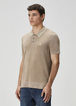 Beymen Club Bej Polo Yaka Kısa Kollu Triko - 4