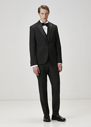 Beymen Club Black Vest Detailed Wool Tuxedo - 6