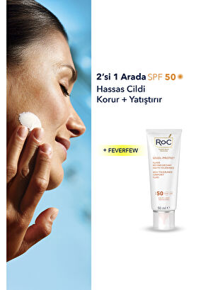 Roc High Tolerance Comfort Fluid SPF50+ Hassas Ciltler İçin Yatıştırıcı Yüz Güneş Kremi 50 ml - 3