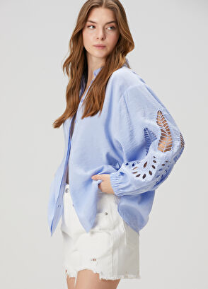 Beymen Club Mavi Nakışlı Gömlek - 5