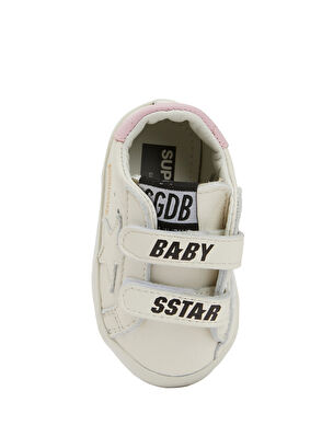 Golden Goose Super-Star Beyaz Pembe Kız Bebek Deri Sneaker - 4