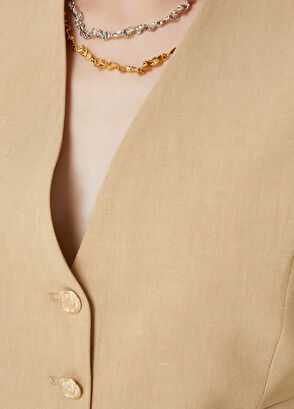 Beymen Club Bej Keten Yelek - 6