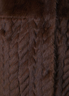 Beymen Club Dark Brown Cable Knit Coat - 7