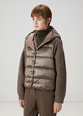 Beymen Club Vizon Kapüşonlu Puff Yelek - 4