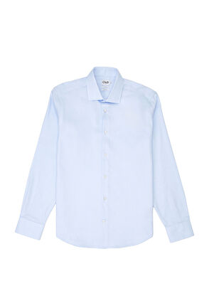 Beymen Club Slim Fit Blue Dobby Non-Iron Shirt - 7