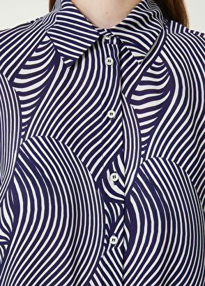 Beymen Club Navy White Silk Shirt - 5