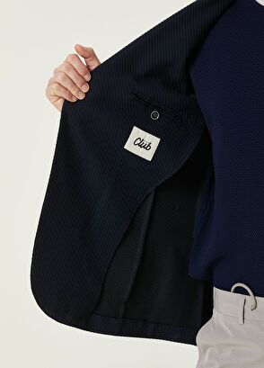 Beymen Club Navy Blue Diagonal Textured Knitted Jacket - 8