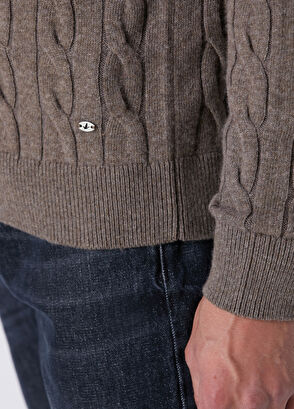 Beymen Club Mink Collar Zipper Knitted Textured Sweater - 7