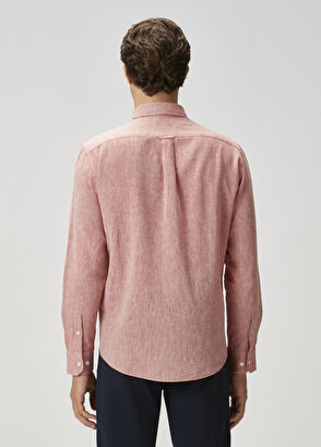 Beymen Club Comfort Fit Kiremit Keten Gömlek - 4