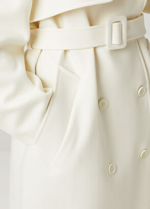 Ekru Yün Palto - Görsel 8