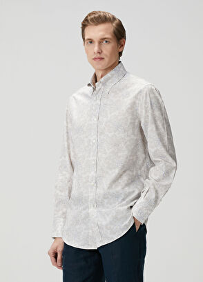 Brunello Cucinelli Beyaz Etnik Desenli Gömlek - 3