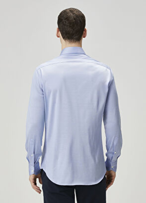 Fray Açık Mavi Beyaz Gömlek - 4