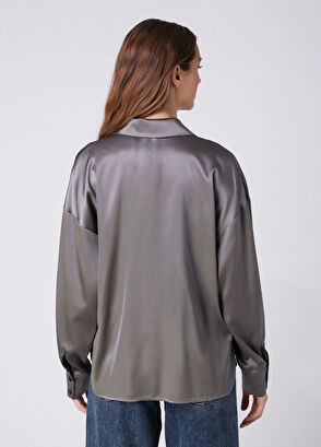 Beymen Club Grey Twill Silk Shirt - 5