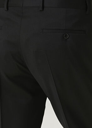 Siyah Pileli Yün Pantolon - Görsel 6