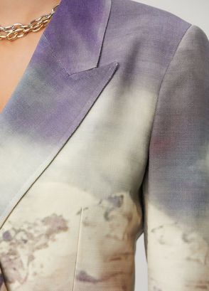 Gabriela Hearst Baskılı Kruvaze Yün Blazer - 6
