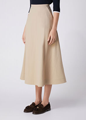 Beymen Club Bej Midi Kloş Etek - 3